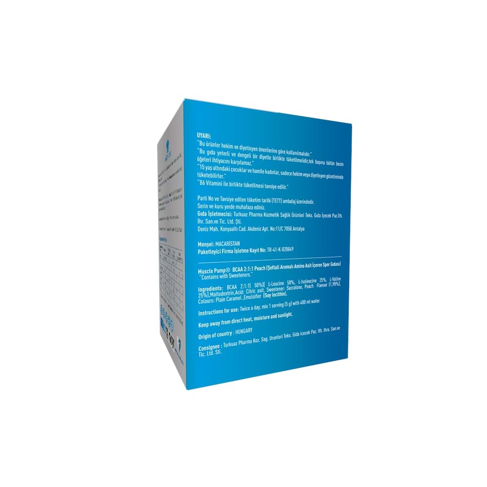 Muscle Pump 2:1:1 True Powder Bcaa Şeftali 20 Saşe